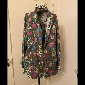 Lane Bryant floral canvas jacket